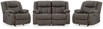 First Base Reclining Loveseat and 2 Recliners