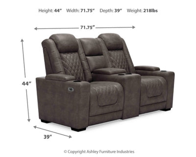 HyllMont Power Reclining Loveseat with Console