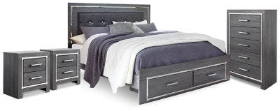 Lodanna King Storage Bed, Chest and 2 Nightstands