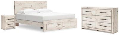 Lawroy King Storage Bed, Dresser and Nightstand