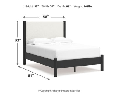 Cadmori Full Upholstered Panel Bed
