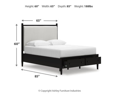 Portdown Queen Upholstered Panel Storage Bed