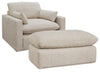 Refined Oversized Chair and Ottoman