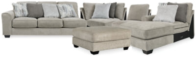 Ardsley 4-Piece Sectional and Oversized Accent Ottoman