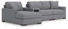 Omaha by Ashley 4-Piece Sectional with Chaise and Audio Console