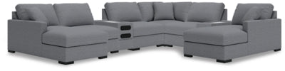 Omaha by Ashley 8-Piece Double Chaise Sectional with Audio and Storage Consoles