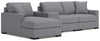 Omaha by Ashley 4-Piece Sectional with Chaise and Storage Console
