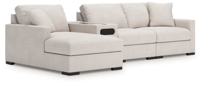 Omaha by Ashley 4-Piece Sectional with Chaise and Audio Console