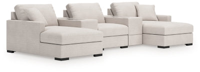 Omaha by Ashley 5-Piece Sectional with Chaise and Storage Consoles