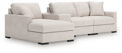 Omaha by Ashley 4-Piece Sectional with Chaise and Storage Console