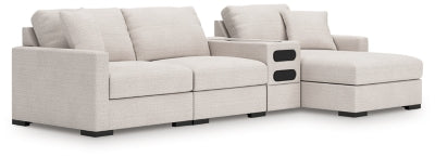 Omaha by Ashley 4-Piece Sectional with Chaise and Audio Console