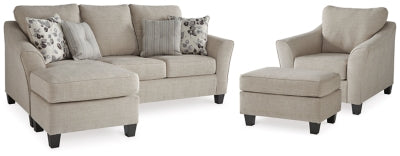 Abney Sofa Chaise, Chair, and Ottoman