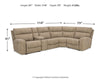 Next-Gen DuraPella 5-Piece Power Reclining Sectional