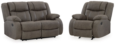 First Base Reclining Loveseat and Recliner