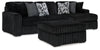 Midnight-Madness 2-Piece Sectional and Oversized Accent Ottoman