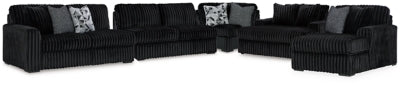 Midnight-Madness 4-Piece Sectional and Oversized Chaise