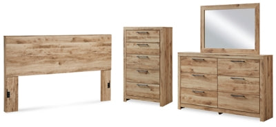 Hyanna King Panel Headboard, Dresser, Mirror and Chest