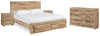 Hyanna Queen Storage Bed, Dresser and 2 Nightstands