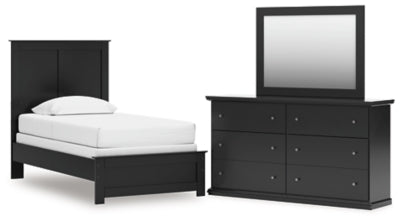 Maribel Twin Panel Bed, Dresser and Mirror