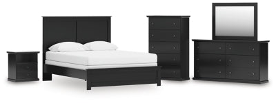 Maribel Queen Panel Bed, Dresser, Mirror, Chest and Nightstand