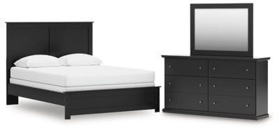 Maribel Queen Panel Bed with Dresser and Mirror