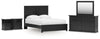 Maribel Queen Panel Bed with Dresser, Mirror and 2 Nightstands