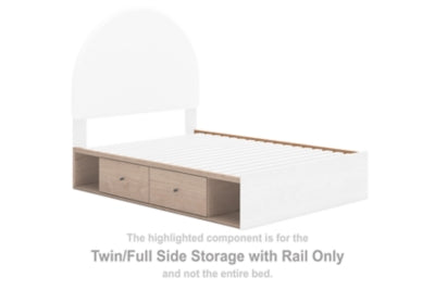Shapella Twin/Full Side Storage with Rail