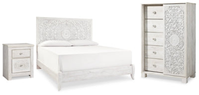 Paxberry King Panel Bed, Chest and Nightstand