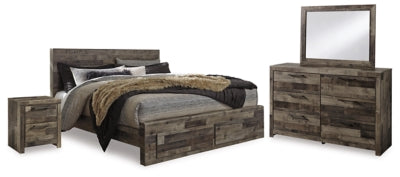 Derekson King Storage Bed, Dresser, Mirror and 2 Nightstands