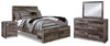 Derekson Full Panel Storage Bed, Dresser, Mirror and Nightstand