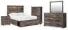 Drystan Full Bookcase Bed, Dresser, Mirror, Chest and Nightstand