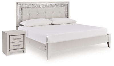 Zyniden Queen Panel Bed and Nightstand