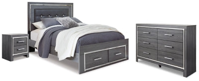 Lodanna Queen Storage Bed, Dresser and Nightstand