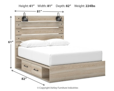 Senbry Queen Panel Bed with Storage