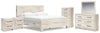 Lawroy King Panel Bed, Dresser, Mirror, Chest and Nightstand