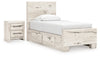 Lawroy Twin Panel Bed with Storage and Nightstand