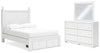 Mollviney Full Panel Storage Bed, Dresser and Mirror