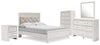 Altyra Queen Upholstered Panel Bed, Dresser, Mirror, Chest and Nightstand