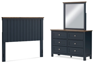 Landocken Full Panel Headboard, Dresser and Mirror