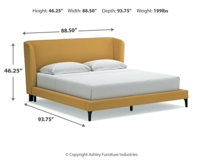 Maloken King Upholstered Bed with Roll Slats