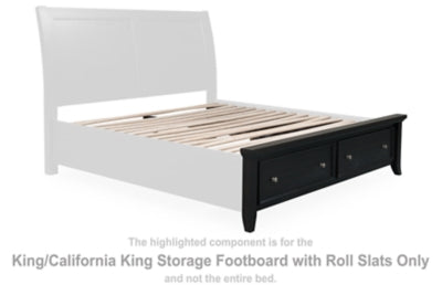 Bambori King/California King Storage Footboard with Roll Slats