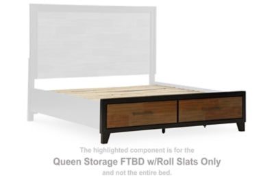 Kraeburn Queen Storage Footboard with Roll Slats