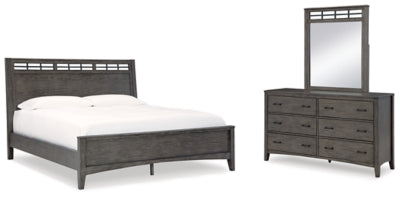 Montillan California King Panel Bed, Dresser and Mirror