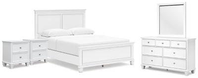 Fortman Queen Panel Bed, Dresser, Mirror and 2 Nightstands