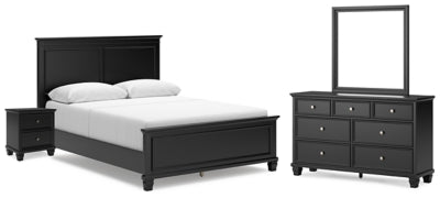 Lanolee Queen Panel Bed, Dresser, Mirror and Nightstand