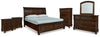 Porter King Sleigh Storage Bed, Dresser, Mirror, Chest and 2 Nightstands