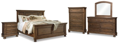Flynnter King Panel Bed, 2 Dressers, Mirror, Chest and 2 Nightstands
