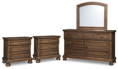 Flynnter Dresser, Mirror and 2 Nightstands