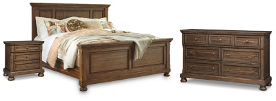 Flynnter Queen Panel Bed, Dresser and Nightstand