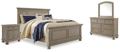 Lettner King Panel Bed, Dresser, Mirror and 2 Nightstands